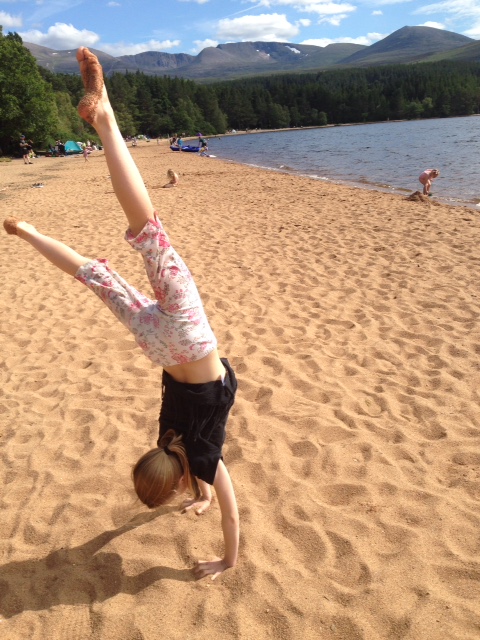 Sun, snow patches and sand at Loch Morlich